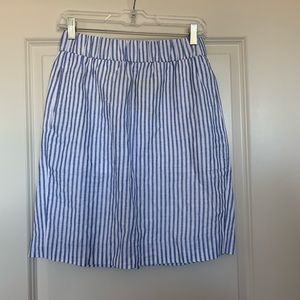 PULL-ON LINEN SKIRT IN STRIPE